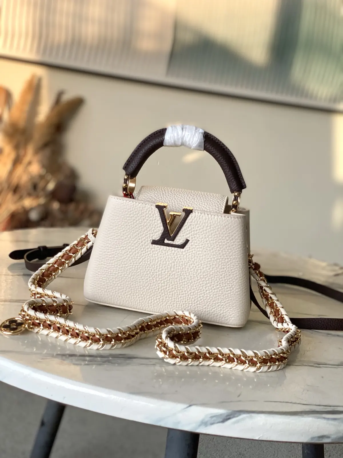 LV Style White Leather Top Handle Bag style reference detail image 1 from source 787662