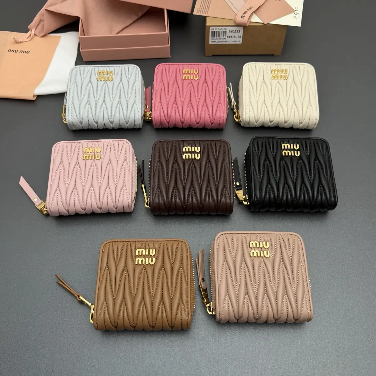 Miu Miu Style Beige Leather Wallet Lookbook Reference image 3