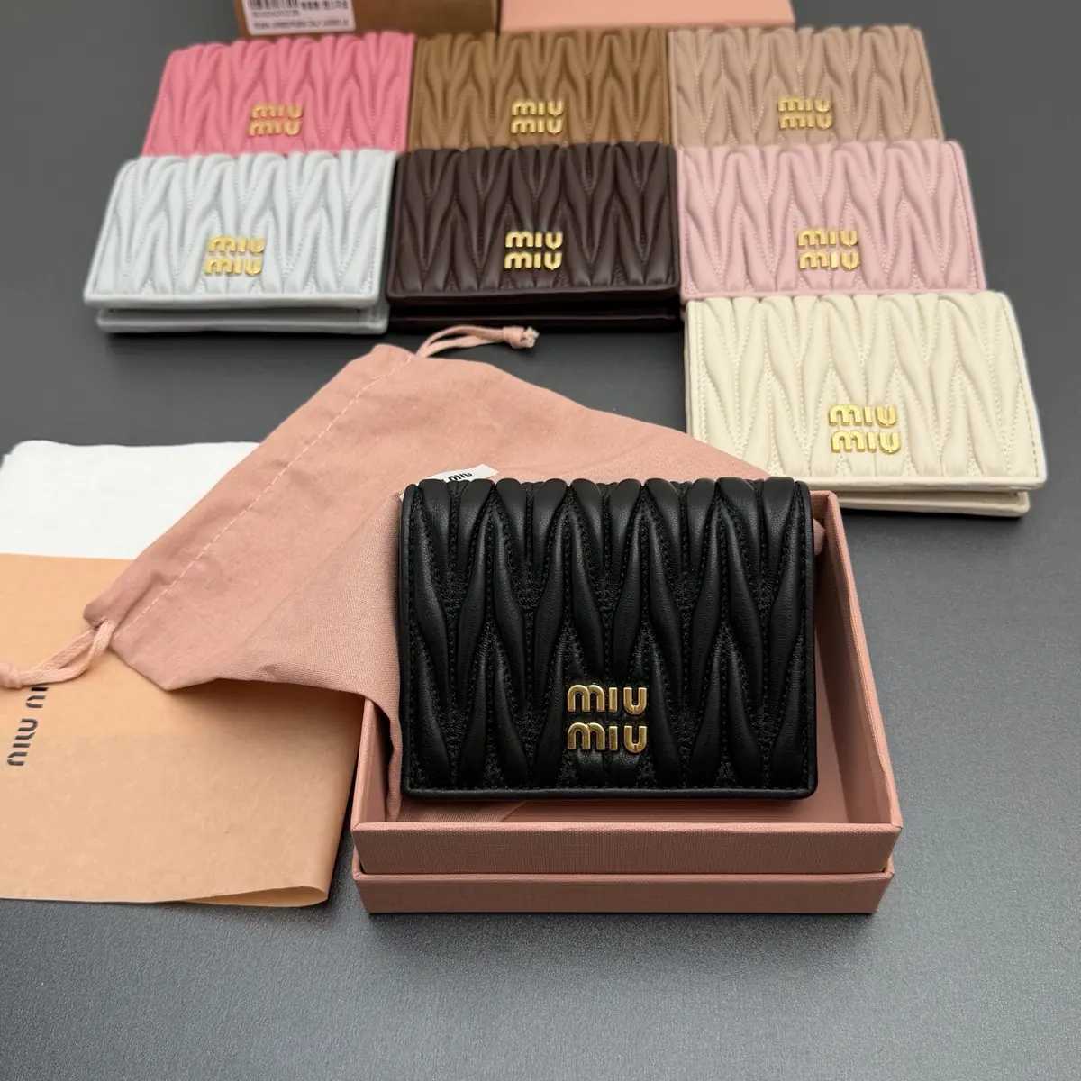 Miu Miu Style Beige Leather Wallet Lookbook Reference image 6