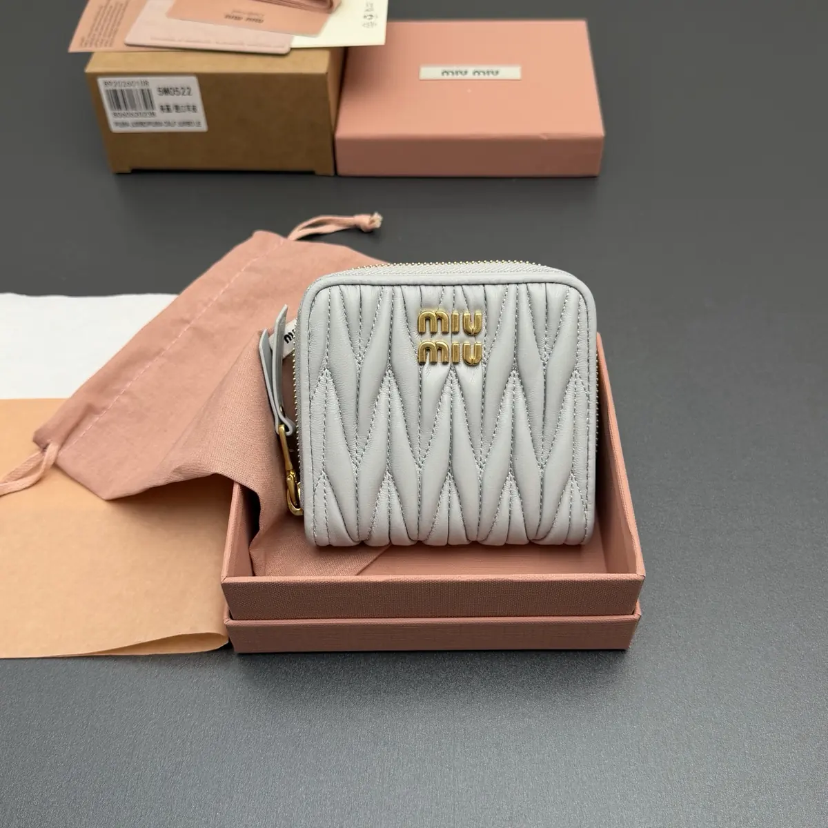 Miu Miu Style Beige Leather Wallet Lookbook Reference image 1