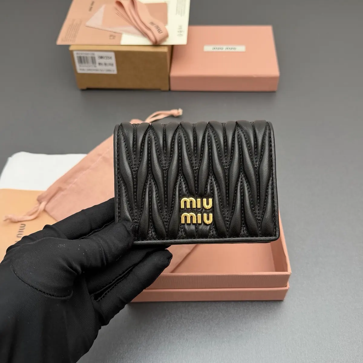 Miu Miu Style Black Leather Wallet Lookbook Reference image 6