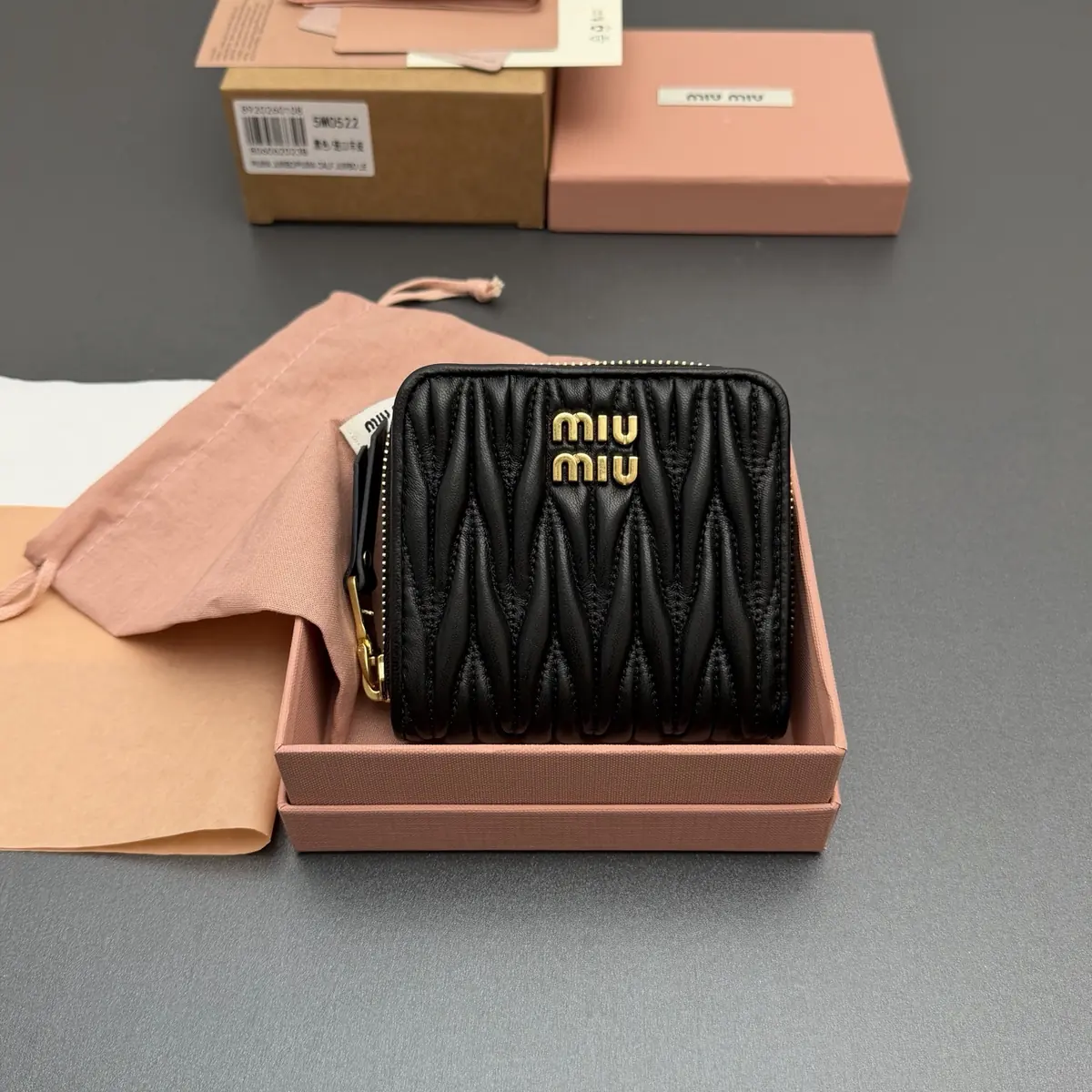 Miu Miu Style Black Leather Wallet Lookbook Reference image 1