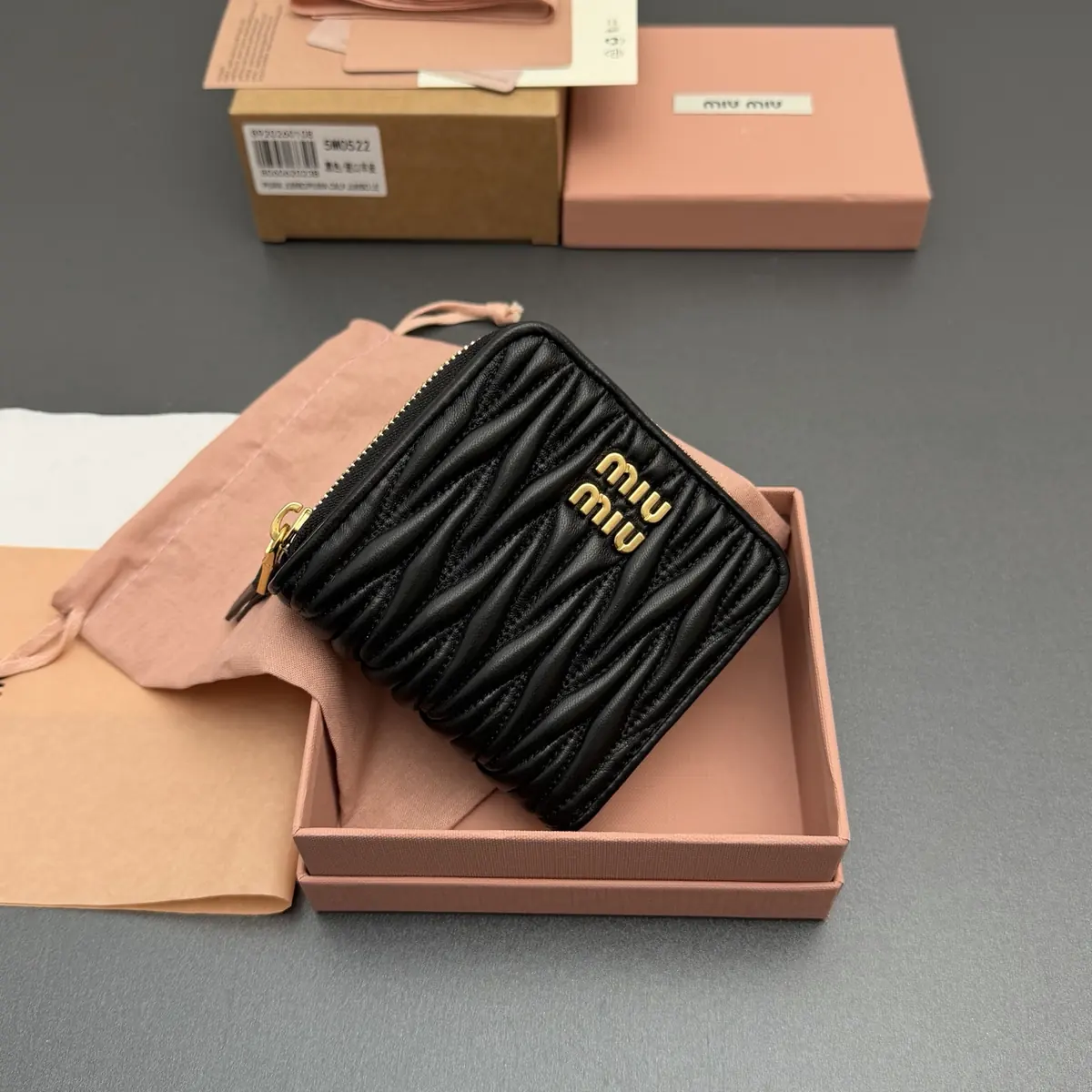 Miu Miu Style Black Leather Wallet Lookbook Reference image 2