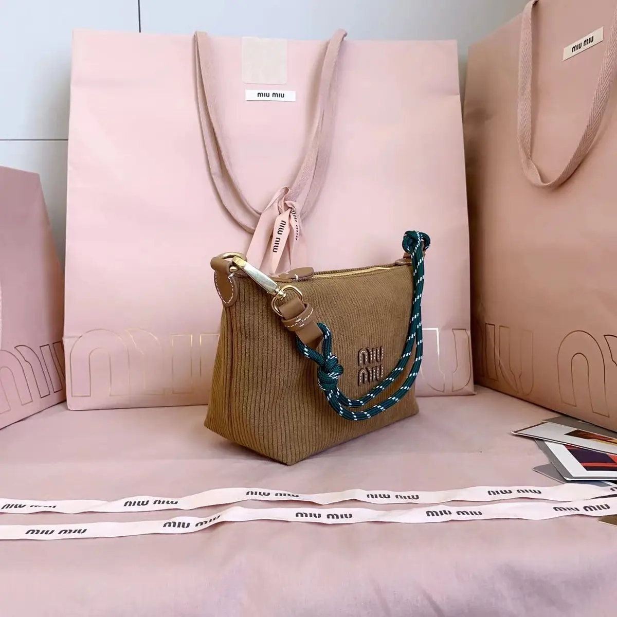 Miu Miu Style Canvas Crossbody Bag Lookbook Reference image 2