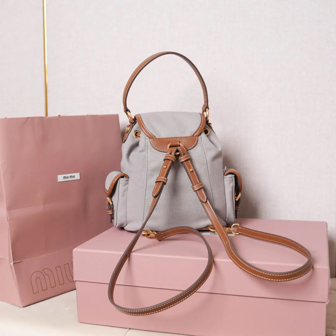 Miu Miu Style White Leather Backpack Bags Backpack detail image 4 from source 719346