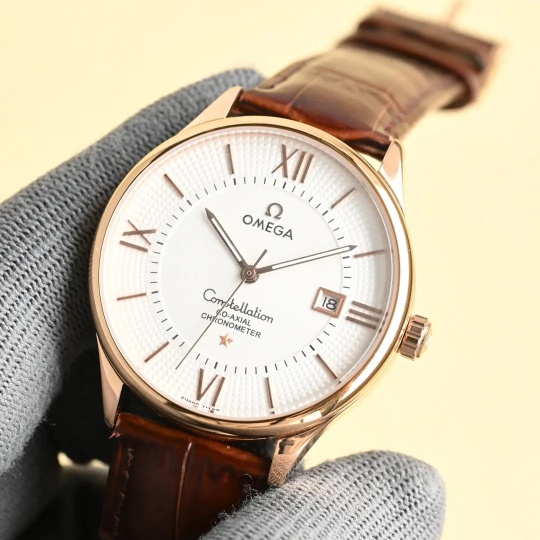 Omega（欧米茄） Style Beige Leather Watches Lookbook Reference image 4