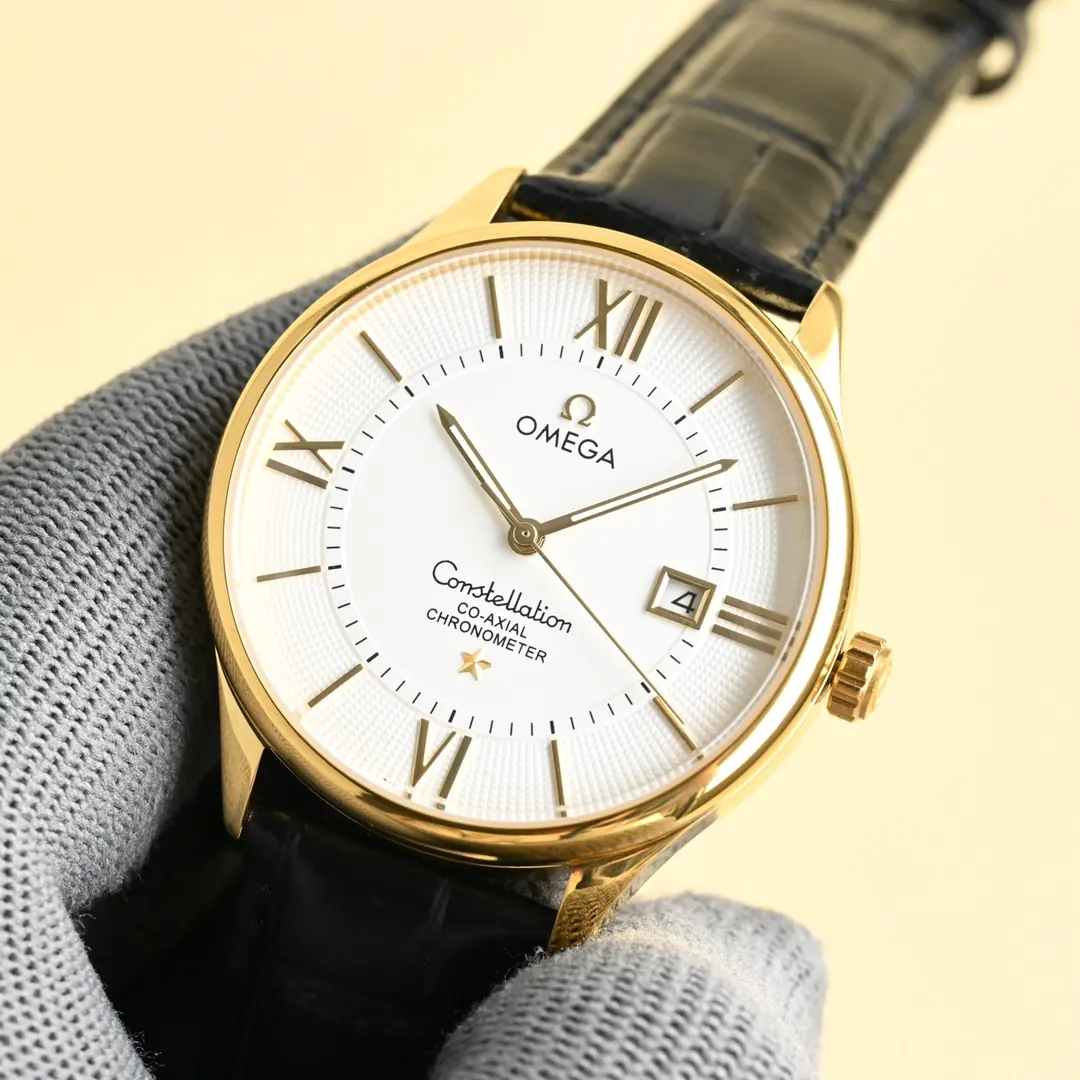 Omega（欧米茄） Style Beige Leather Watches Lookbook Reference image 4