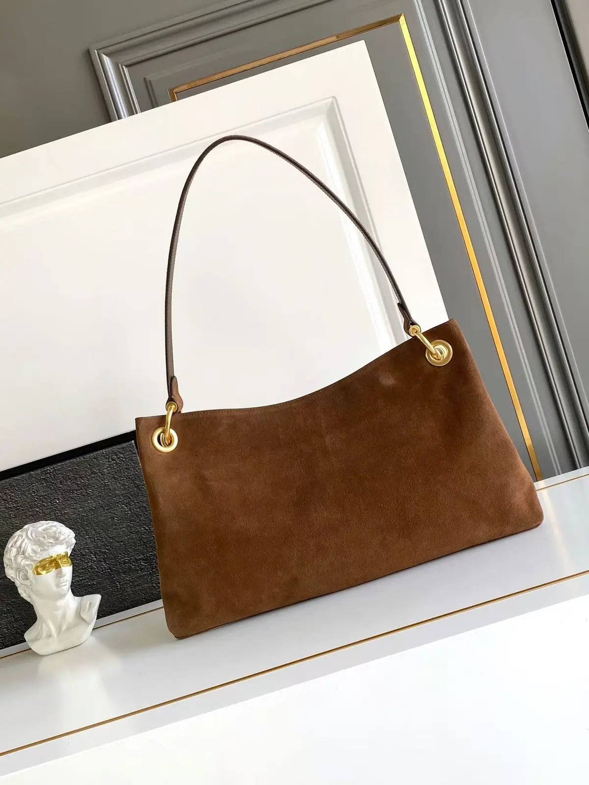 Prada Style Beige Leather Top Handle Bag Lookbook Reference image 2