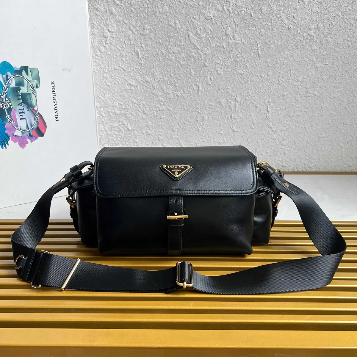 Prada Style Black Leather Shoulder Bag Lookbook Reference image 1