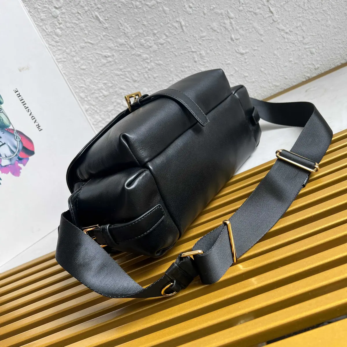 Prada Style Black Leather Shoulder Bag Lookbook Reference image 2