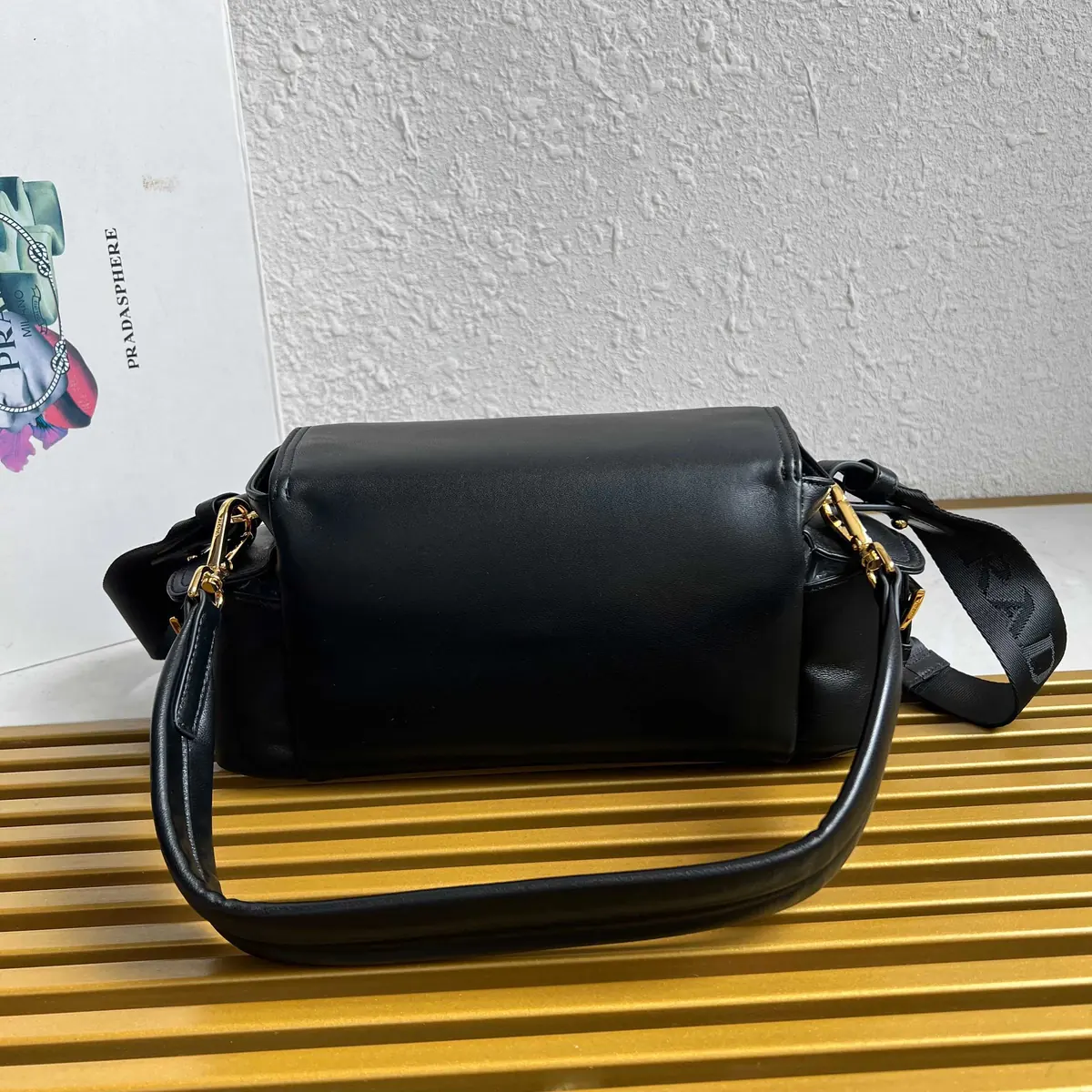 Prada Style Black Leather Shoulder Bag Lookbook Reference image 4