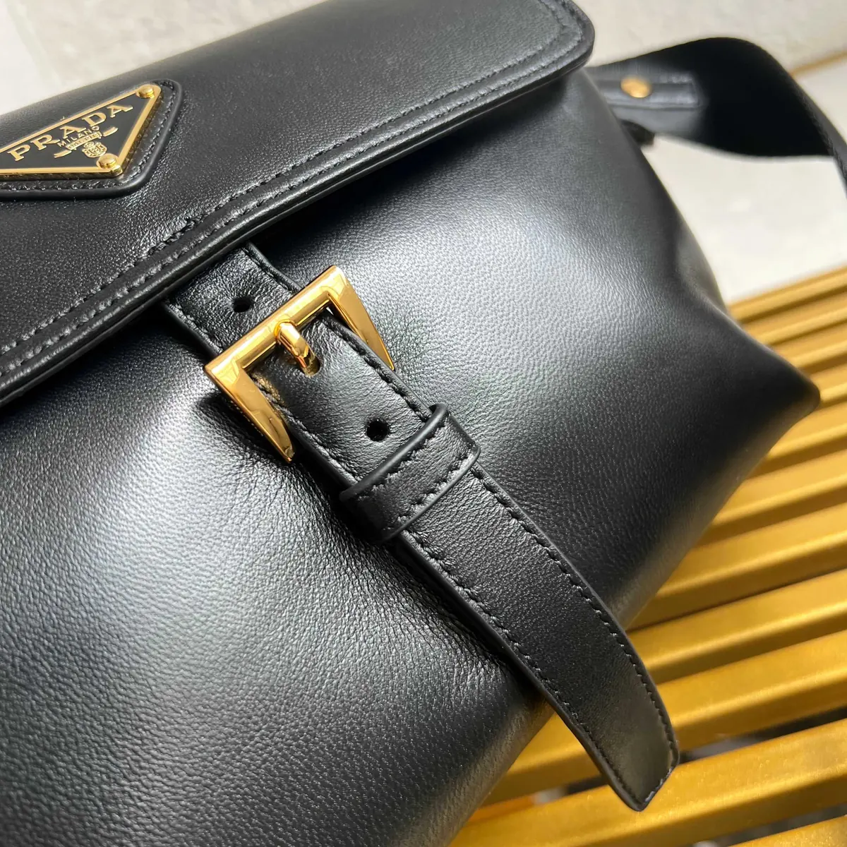 Prada Style Black Leather Shoulder Bag Lookbook Reference image 5