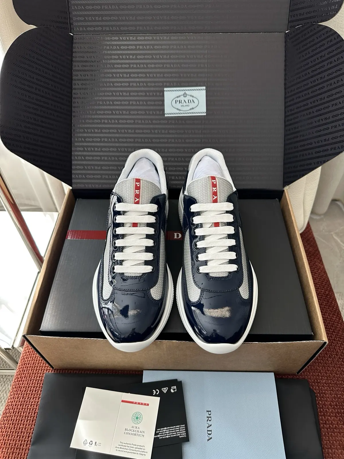 Prada Style Blue Leather Women's Shoes Lookbook Reference image 1