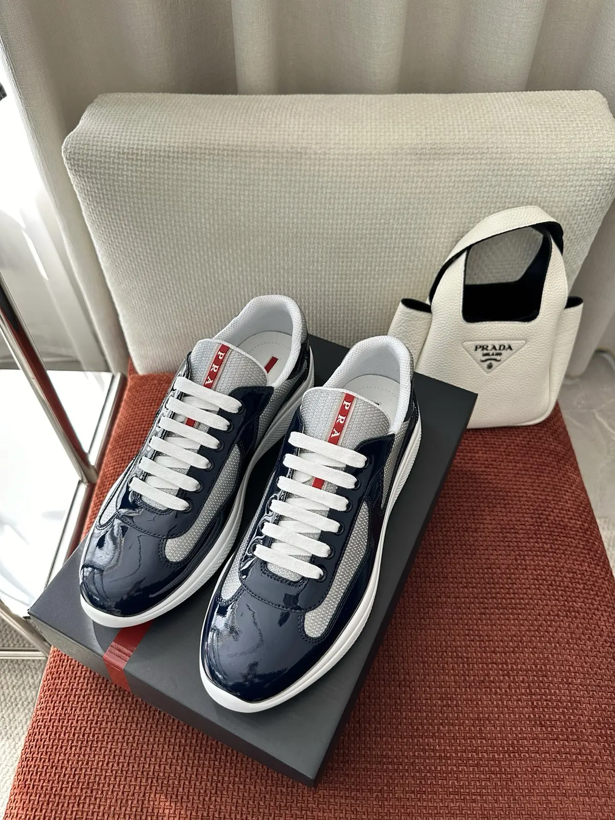 Prada Style Blue Leather Women's Shoes Lookbook Reference image 2
