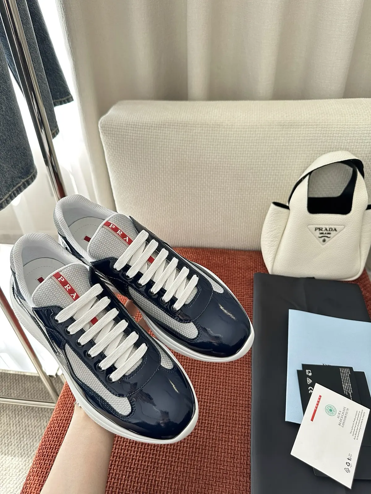 Prada Style Blue Leather Women's Shoes Lookbook Reference image 4