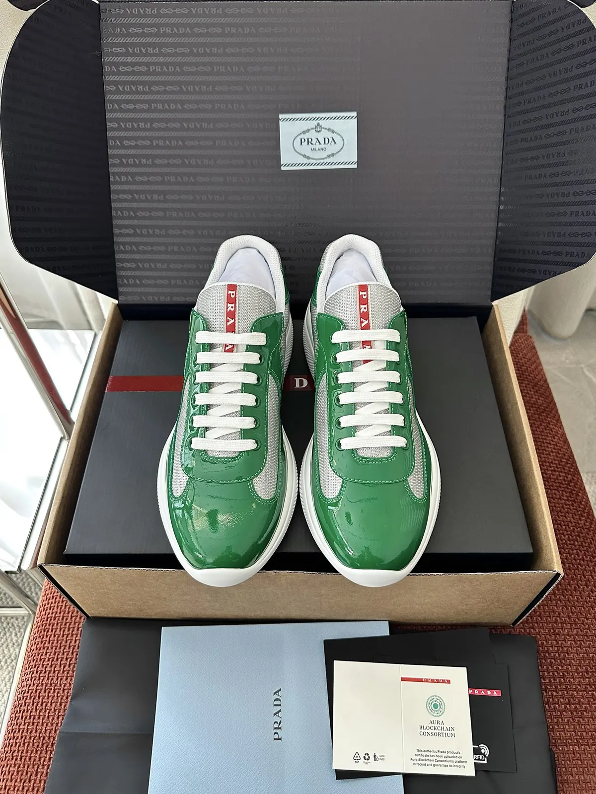 Prada Style Green Leather Women's Shoes Lookbook Reference image 1