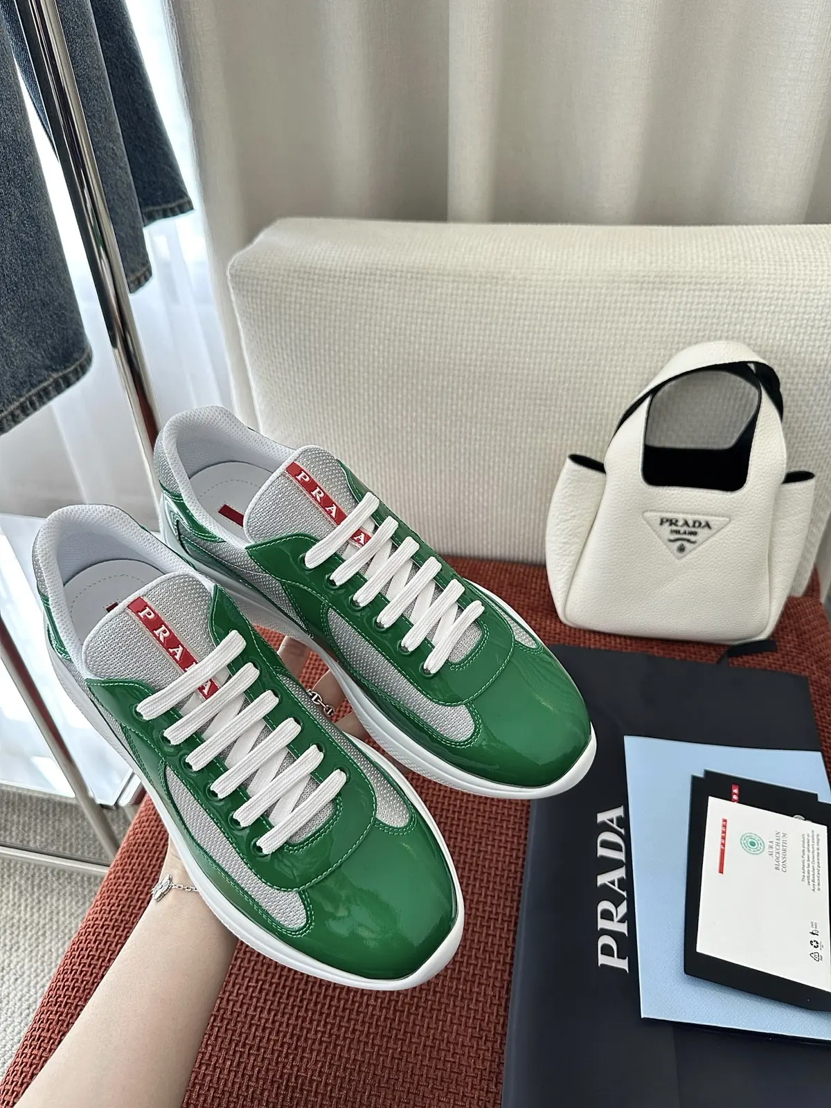 Prada Style Green Leather Women's Shoes Lookbook Reference image 5