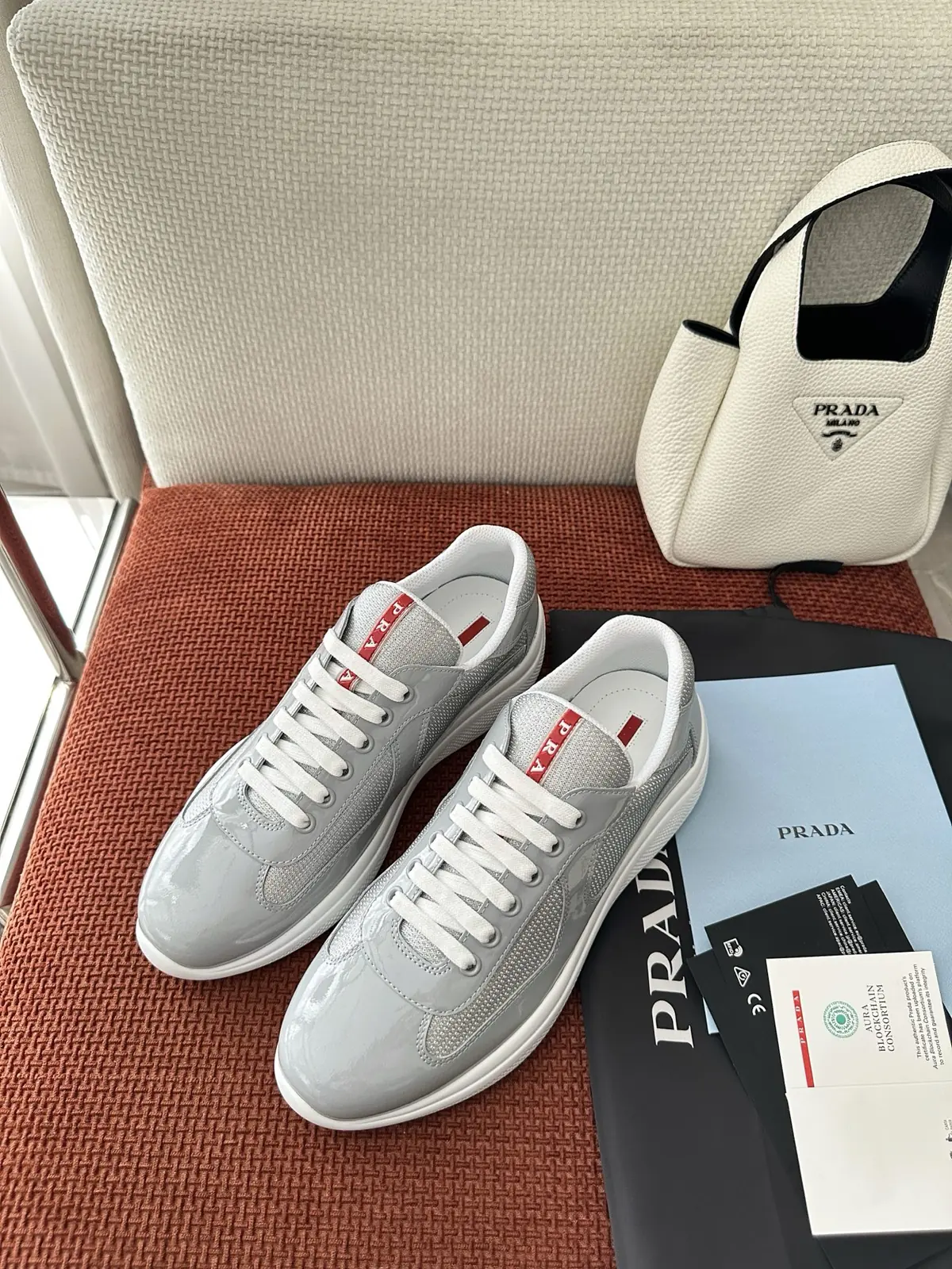 Prada Style Grey Leather Women's Shoes Lookbook Reference image 4