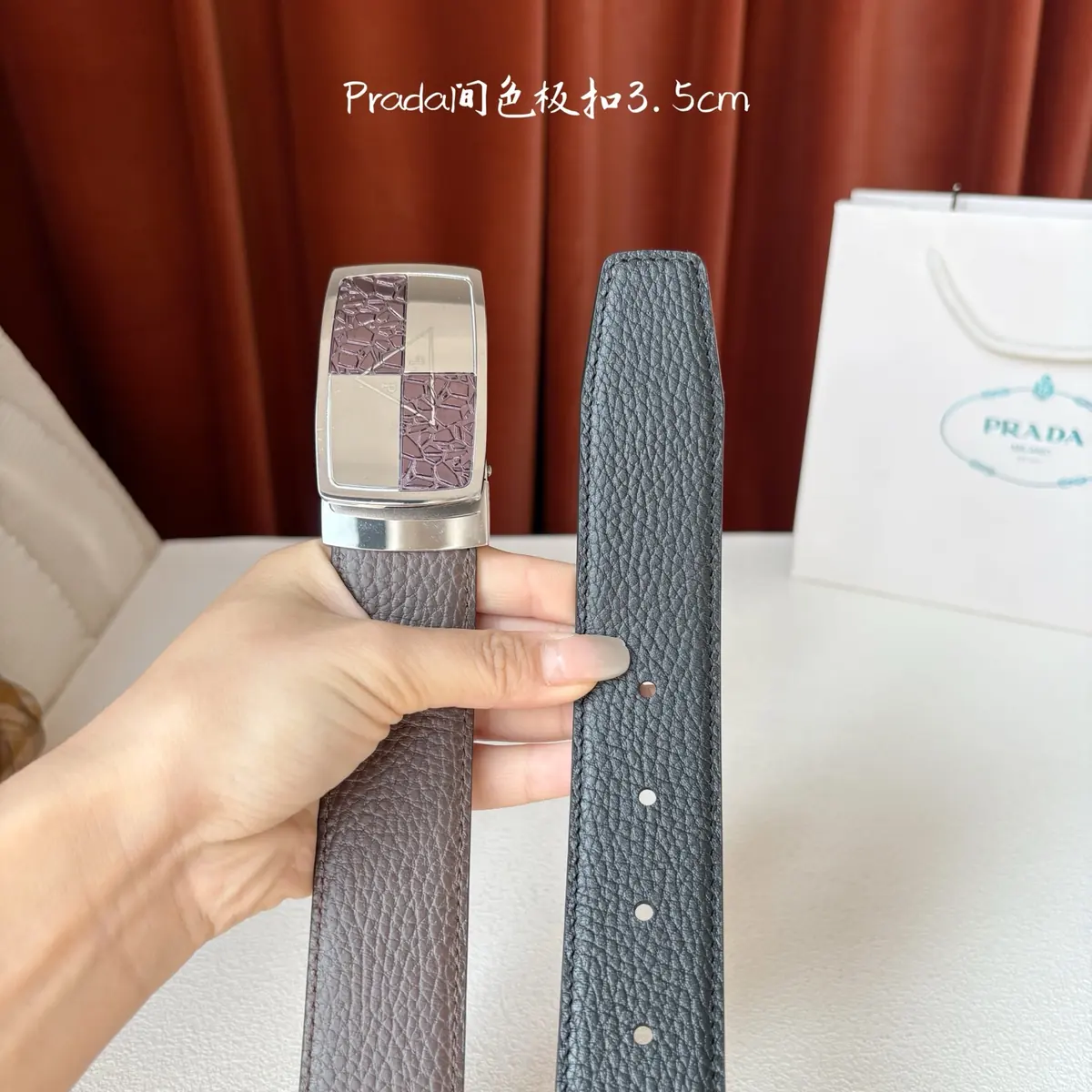 Prada Style Leather Men's Belts Lookbook Reference image 4