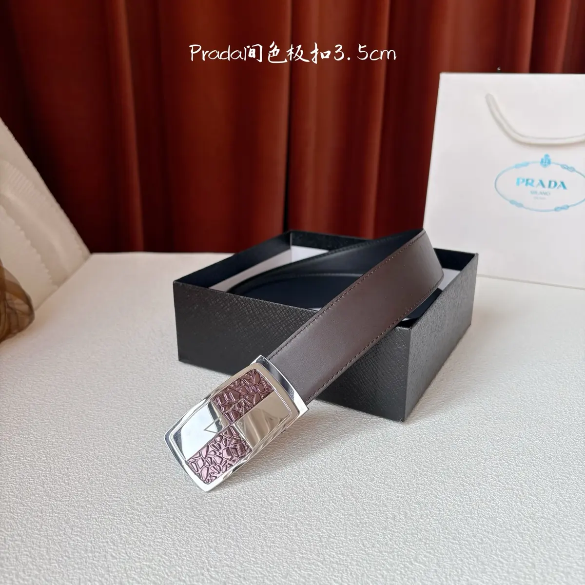 Prada Style Leather Men's Belts Lookbook Reference image 1
