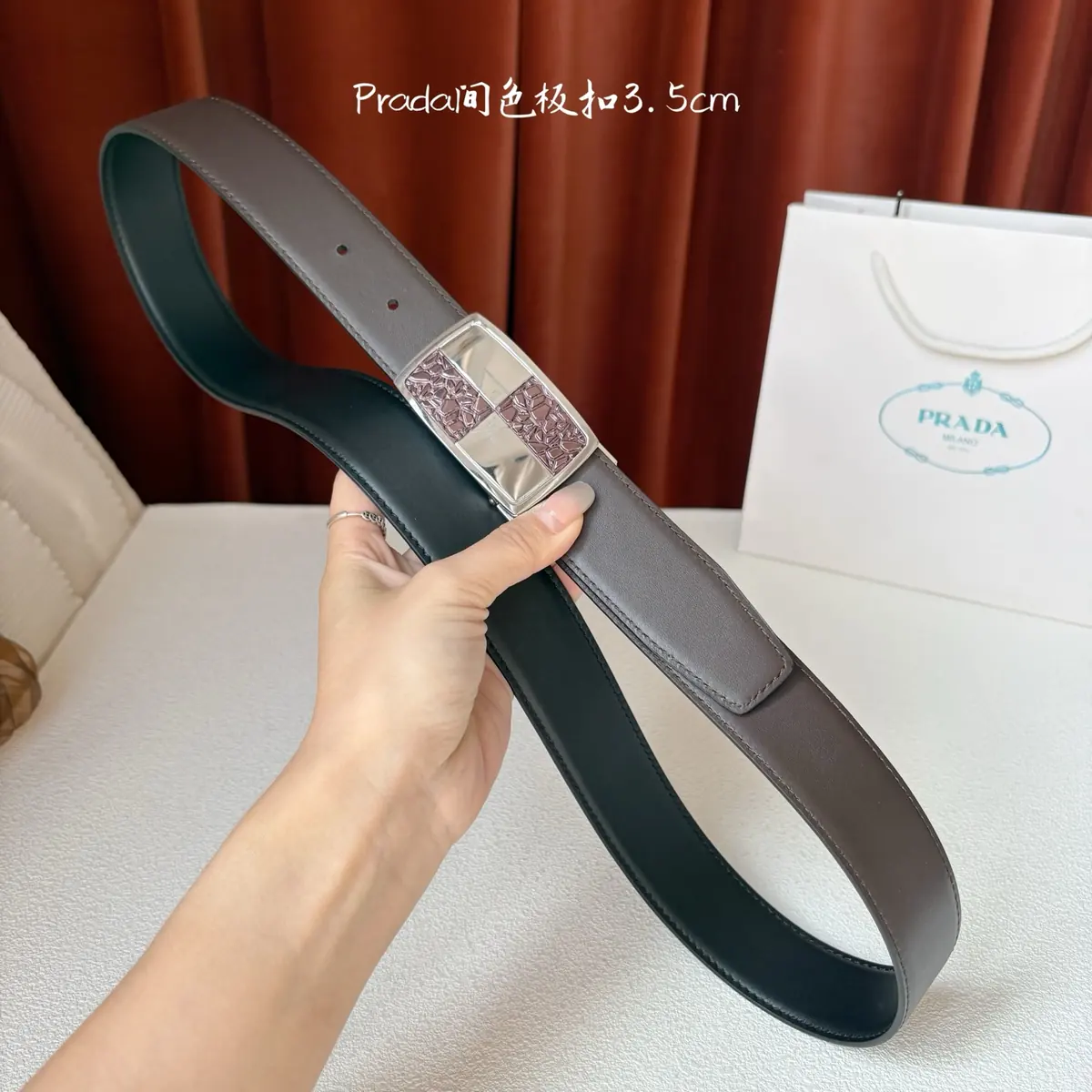 Prada Style Leather Men's Belts Lookbook Reference image 6