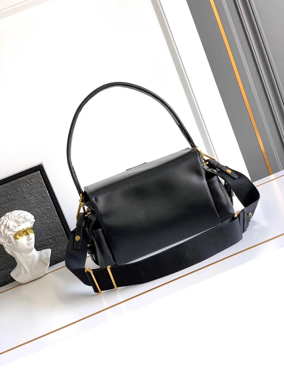 Prada Style Leather Messenger Bag Lookbook Reference image 3