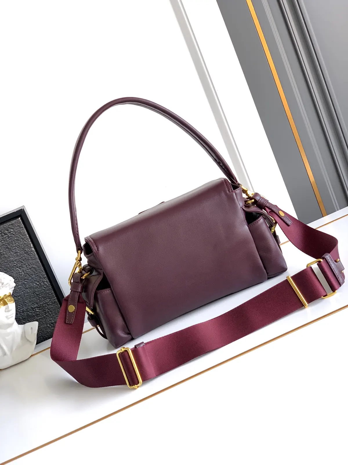 Prada Style Leather Messenger Bag Lookbook Reference image 3