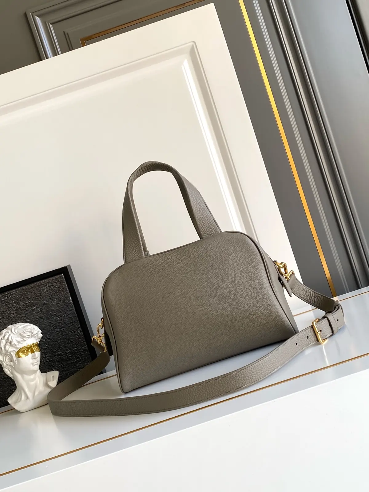 Prada Style Leather Top Handle Bag Lookbook Reference image 3