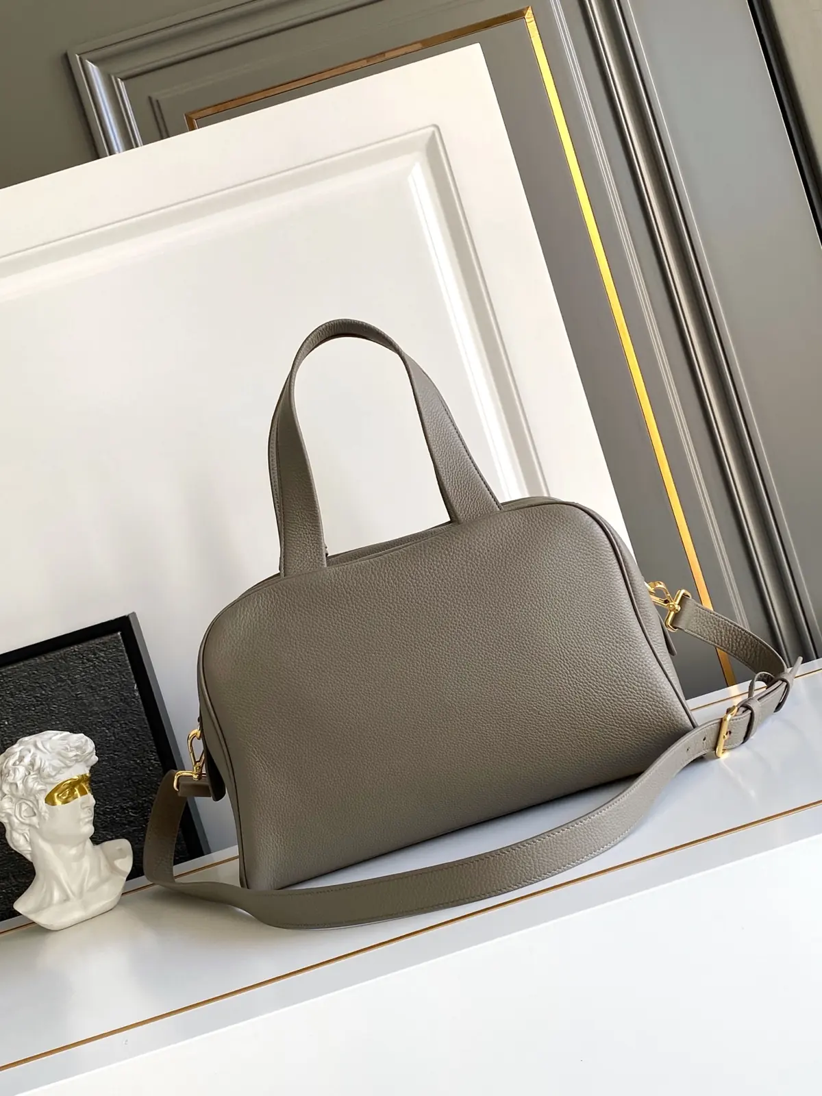 Prada Style Leather Top Handle Bag Lookbook Reference image 3