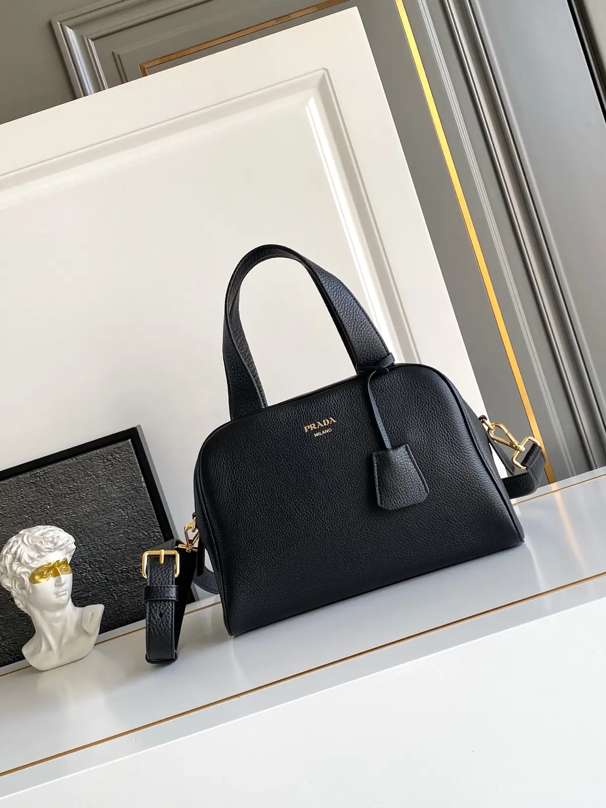 Prada Style Leather Top Handle Bag Lookbook Reference image 1