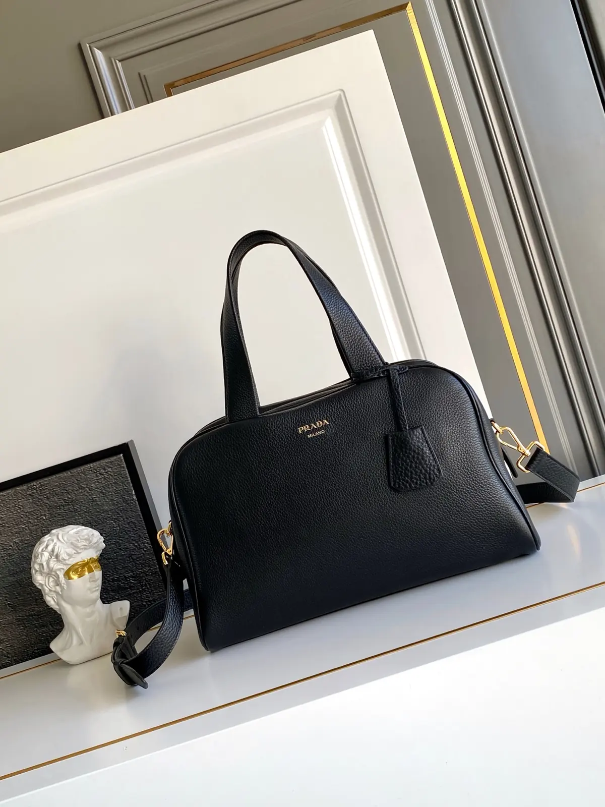 Prada Style Leather Top Handle Bag Lookbook Reference image 1