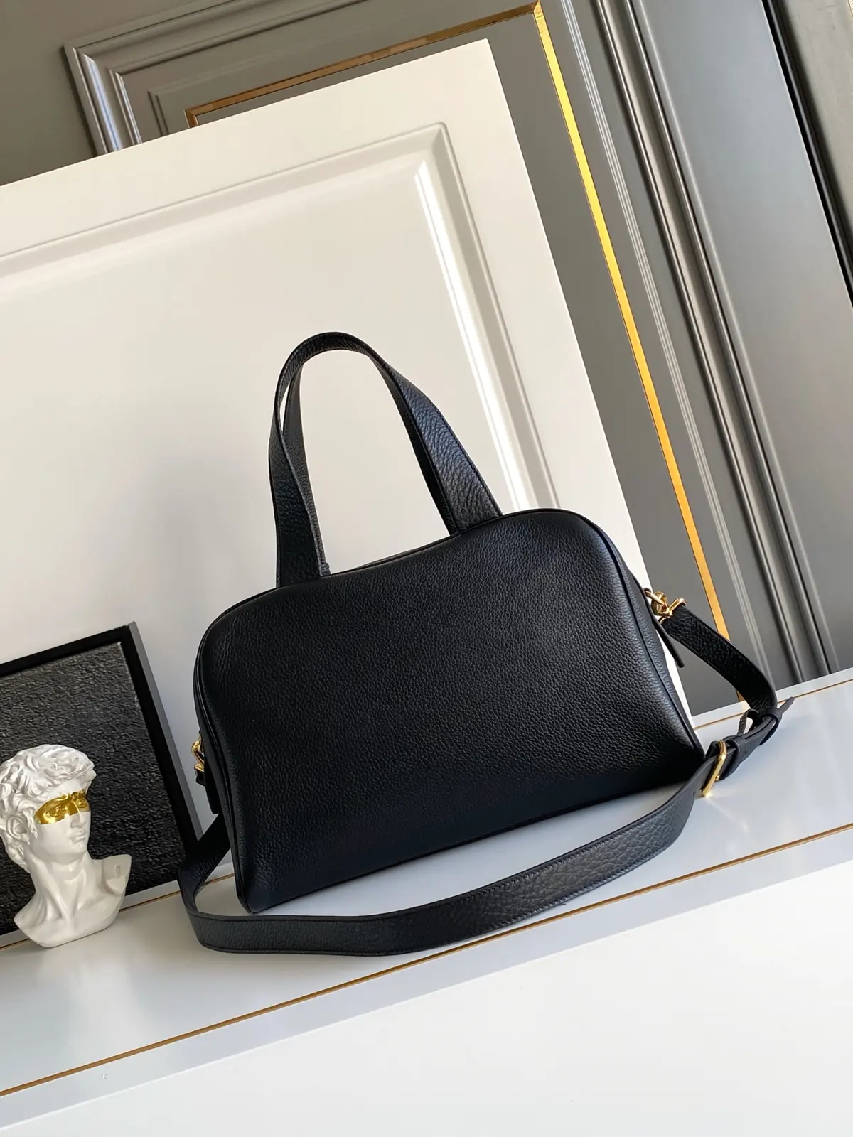 Prada Style Leather Top Handle Bag Lookbook Reference image 3