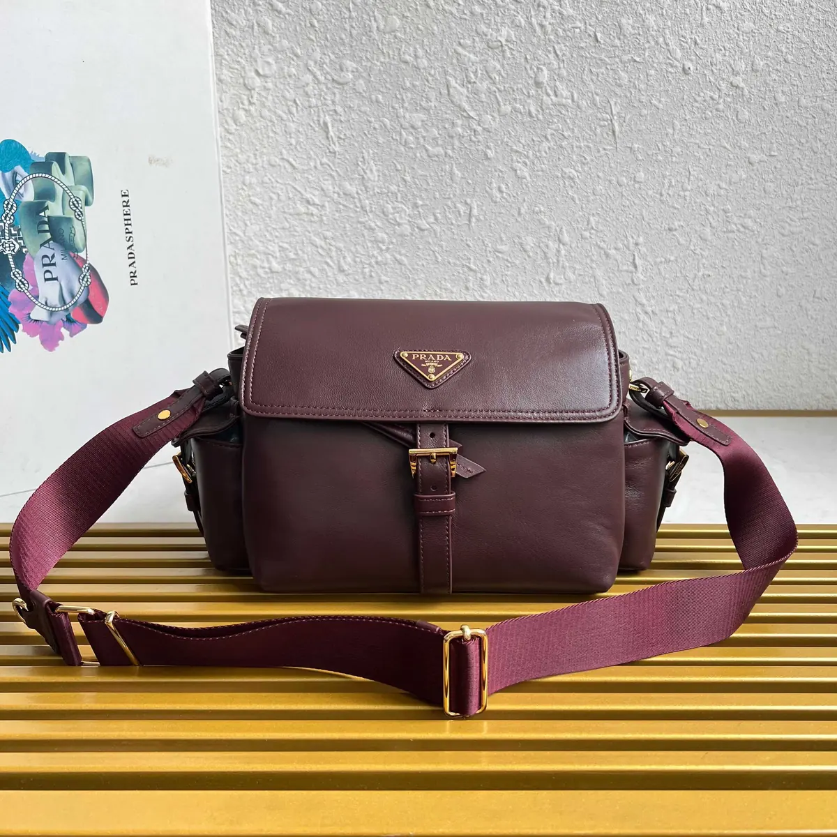 Prada Style Red Leather Shoulder Bag Lookbook Reference image 1