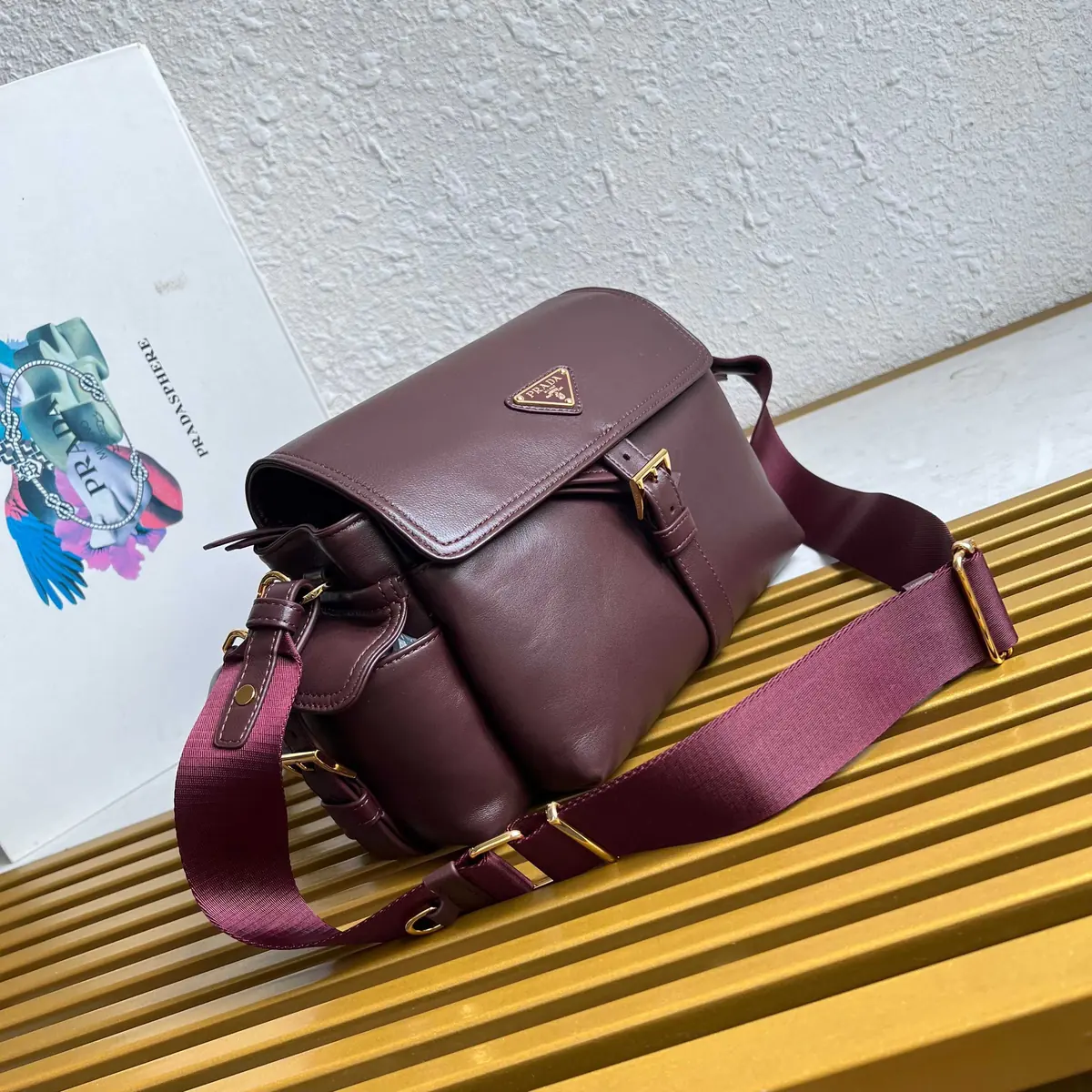 Prada Style Red Leather Shoulder Bag Lookbook Reference image 2