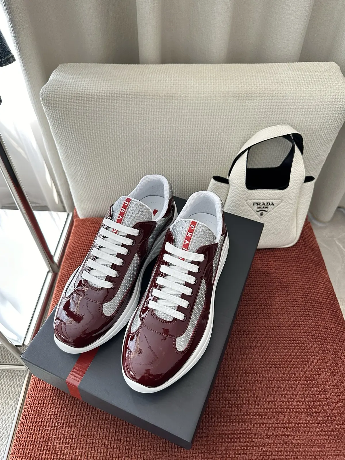 Prada Style Red Leather Women's Shoes Lookbook Reference image 1