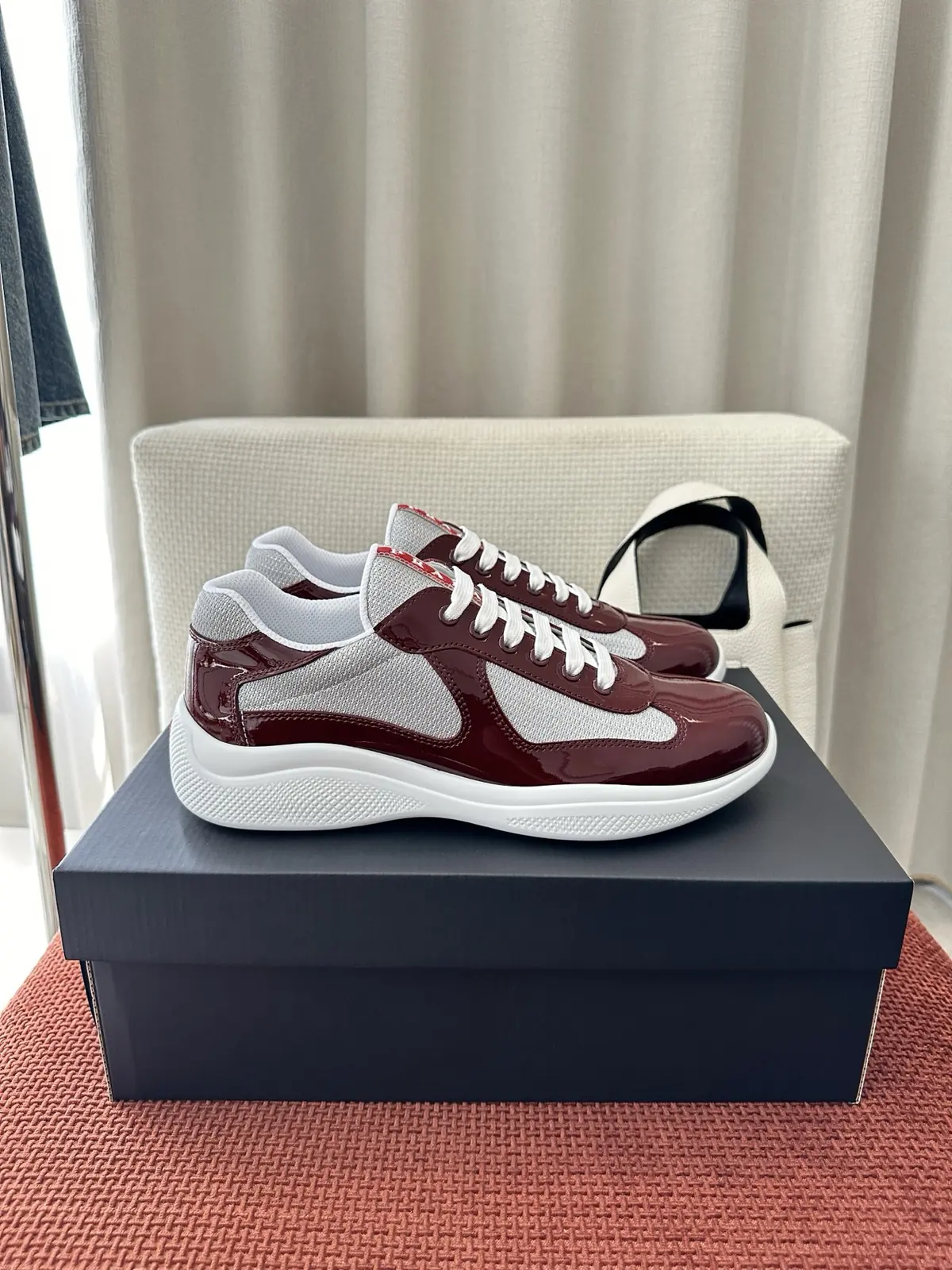 Prada Style Red Leather Women's Shoes Lookbook Reference image 2