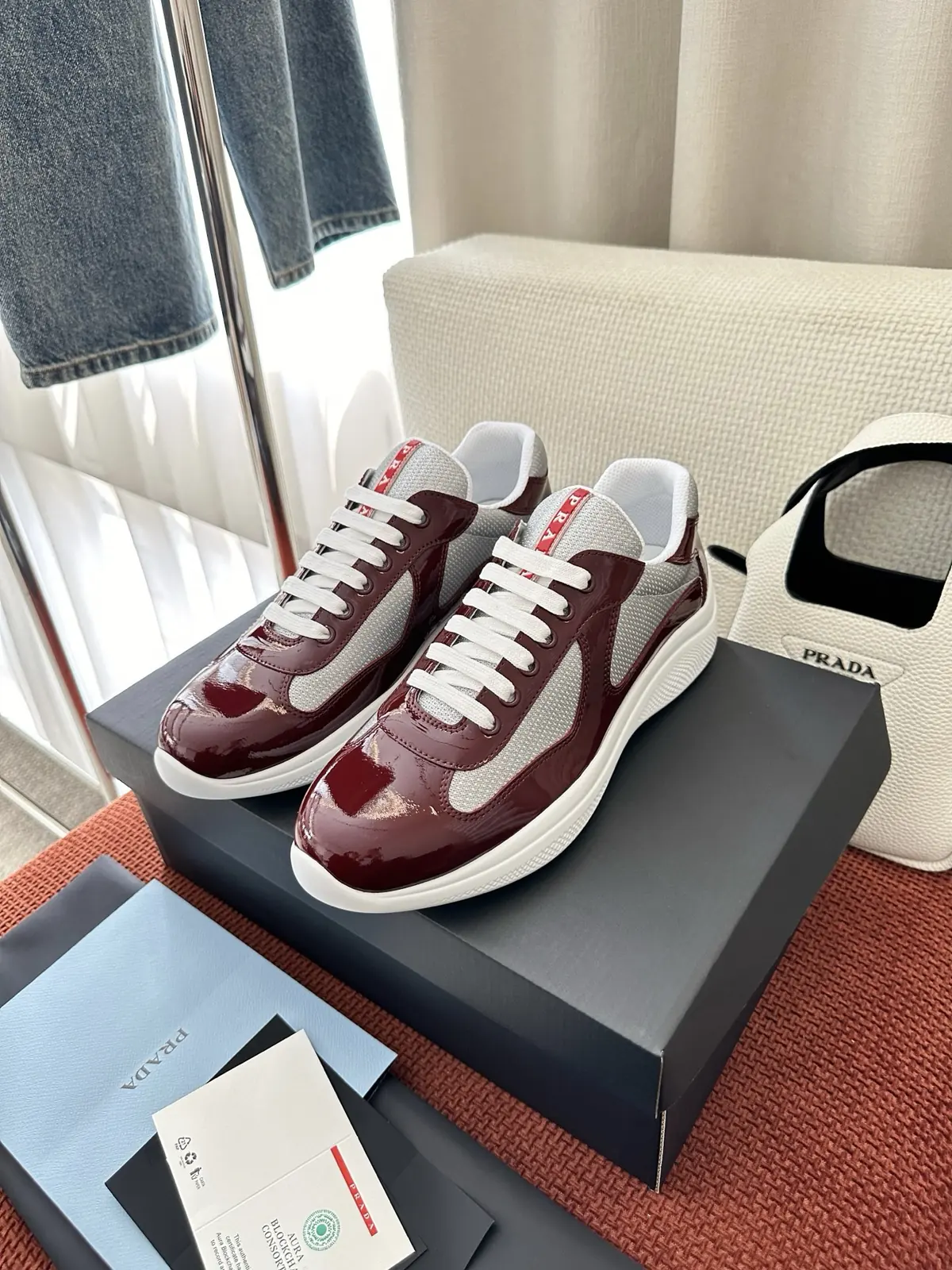 Prada Style Red Leather Women's Shoes Lookbook Reference image 3