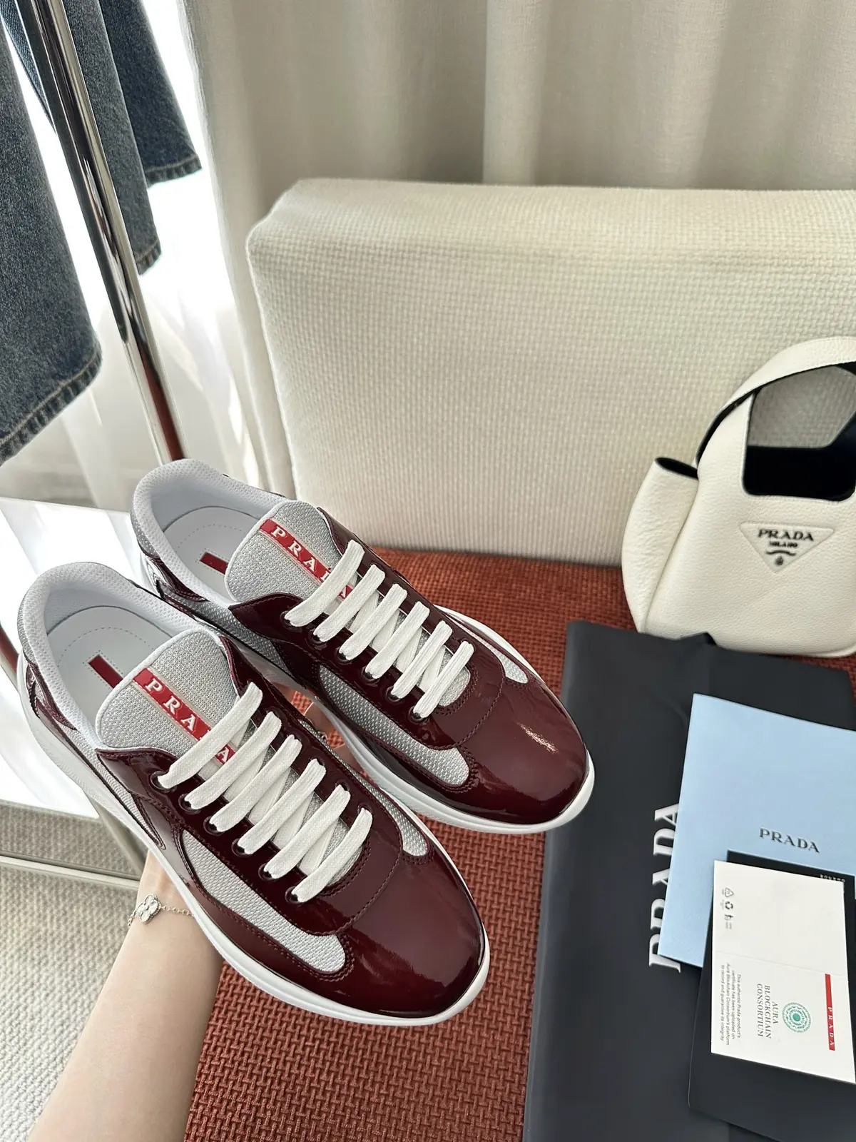 Prada Style Red Leather Women's Shoes Lookbook Reference image 4