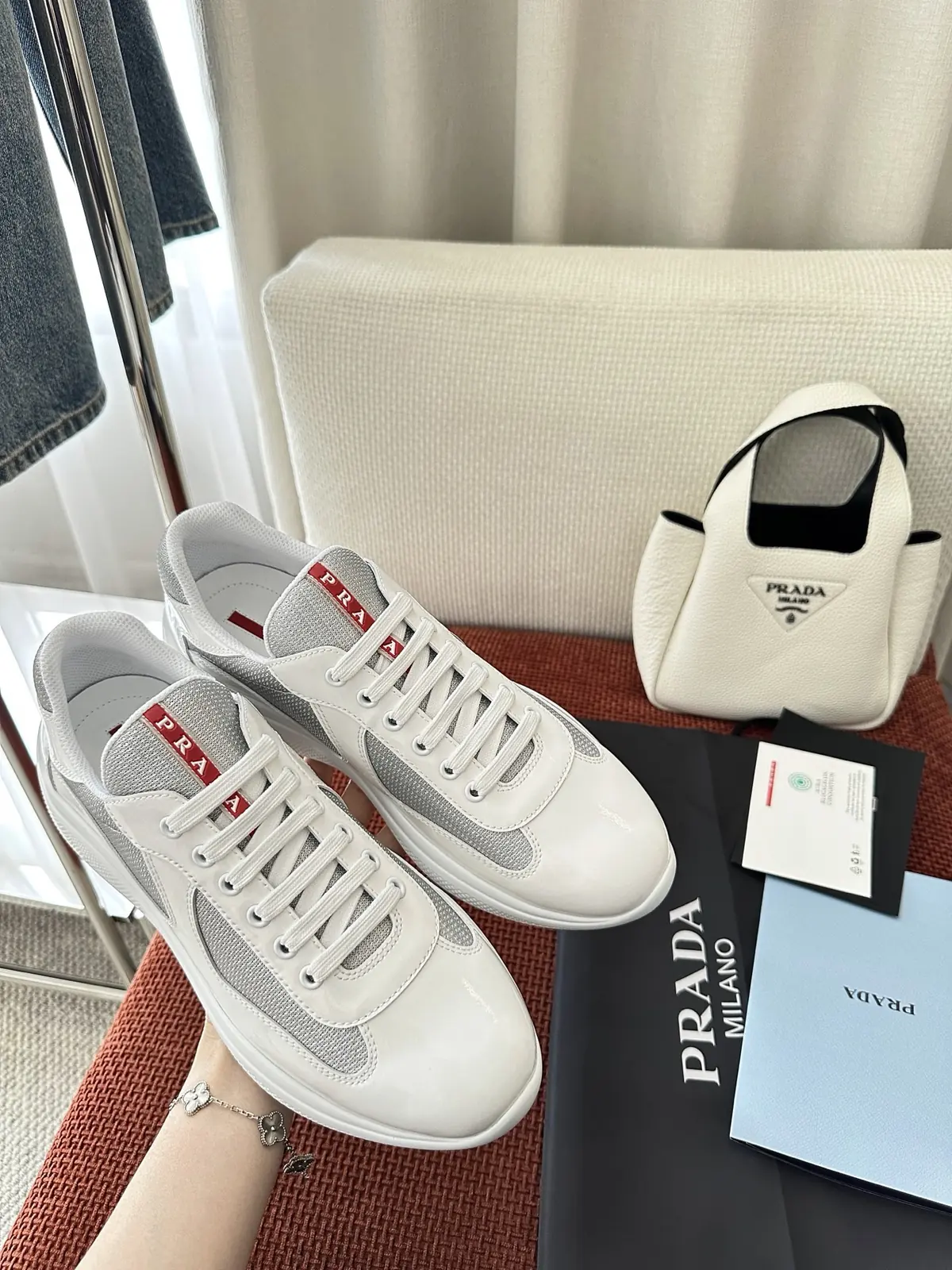 Prada Style White Leather Women's Shoes Lookbook Reference image 3