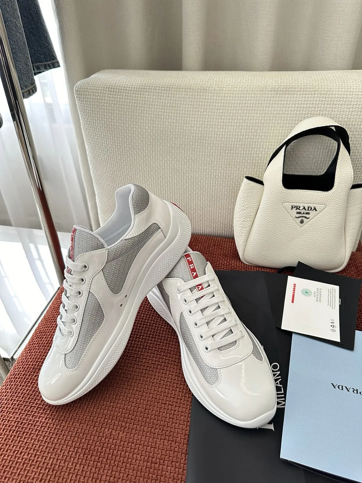 Prada Style White Leather Women's Shoes Lookbook Reference image 4