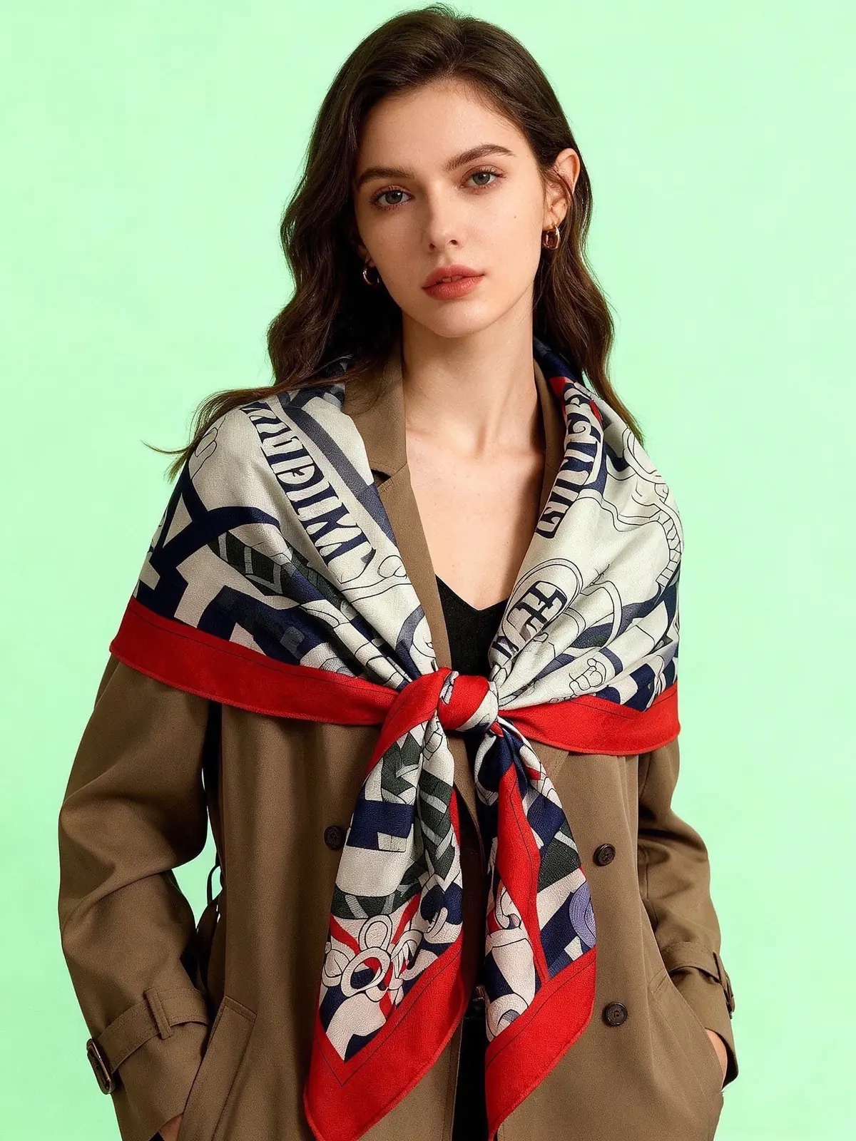 Scarf（围巾） Style Beige Scarf Lookbook Reference image 1