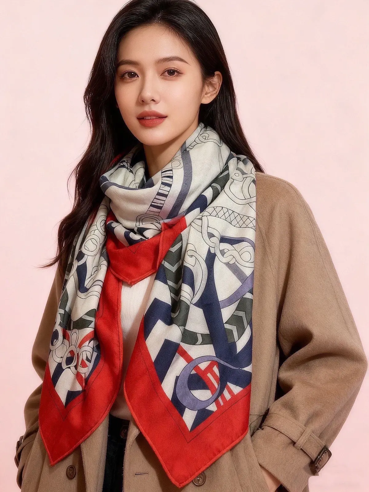 Scarf（围巾） Style Beige Scarf Lookbook Reference image 2