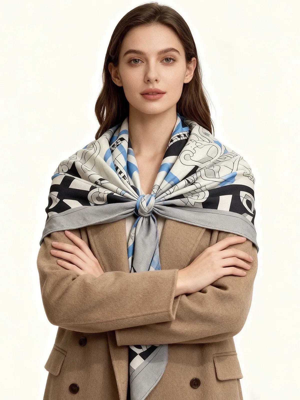 Scarf（围巾） Style Beige Scarf Lookbook Reference image 2