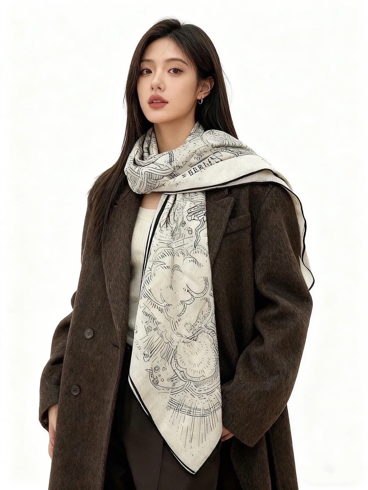 Scarf（围巾） Style Beige Scarf Lookbook Reference image 1