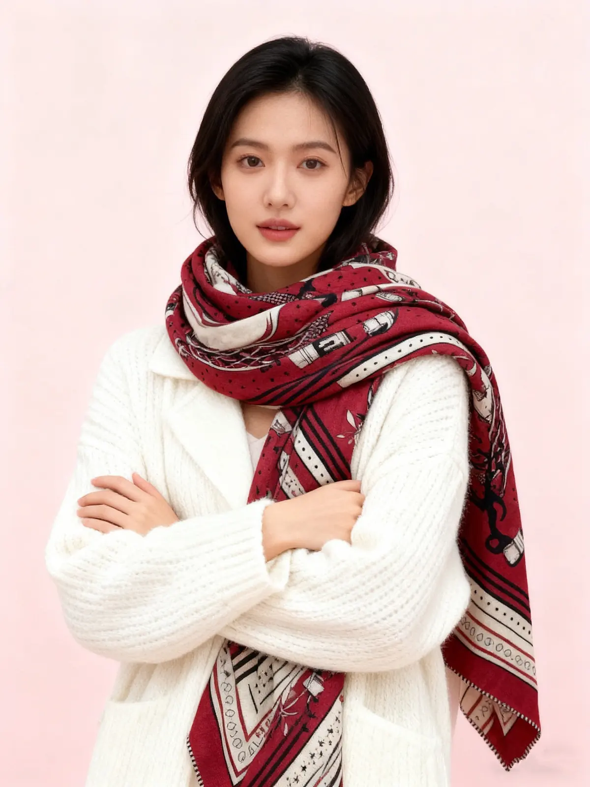 Scarf（围巾） Style Beige Scarf Lookbook Reference image 2