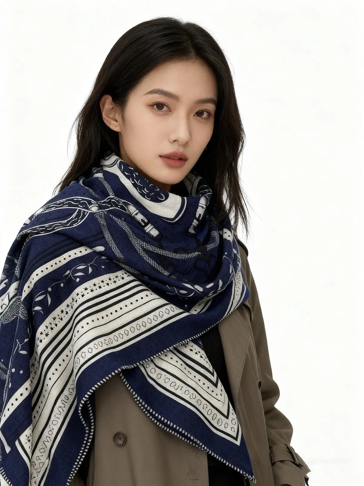 Scarf（围巾） Style Beige Scarf Lookbook Reference image 2