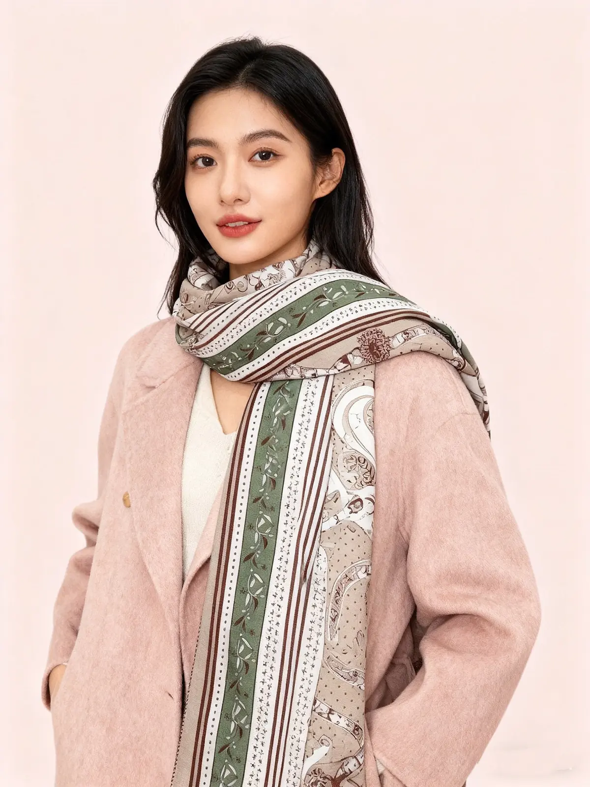 Scarf（围巾） Style Beige Scarf Lookbook Reference image 2