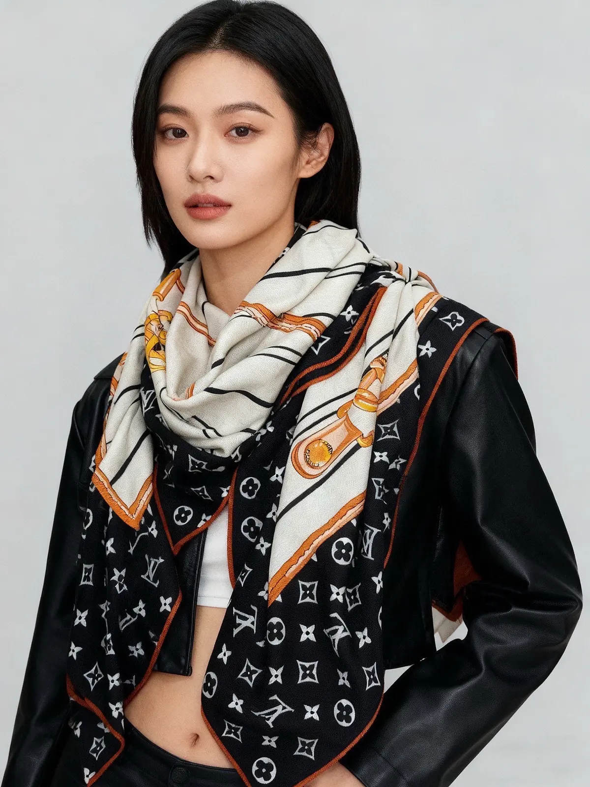 Scarf（围巾） Style Beige Scarf Lookbook Reference image 1