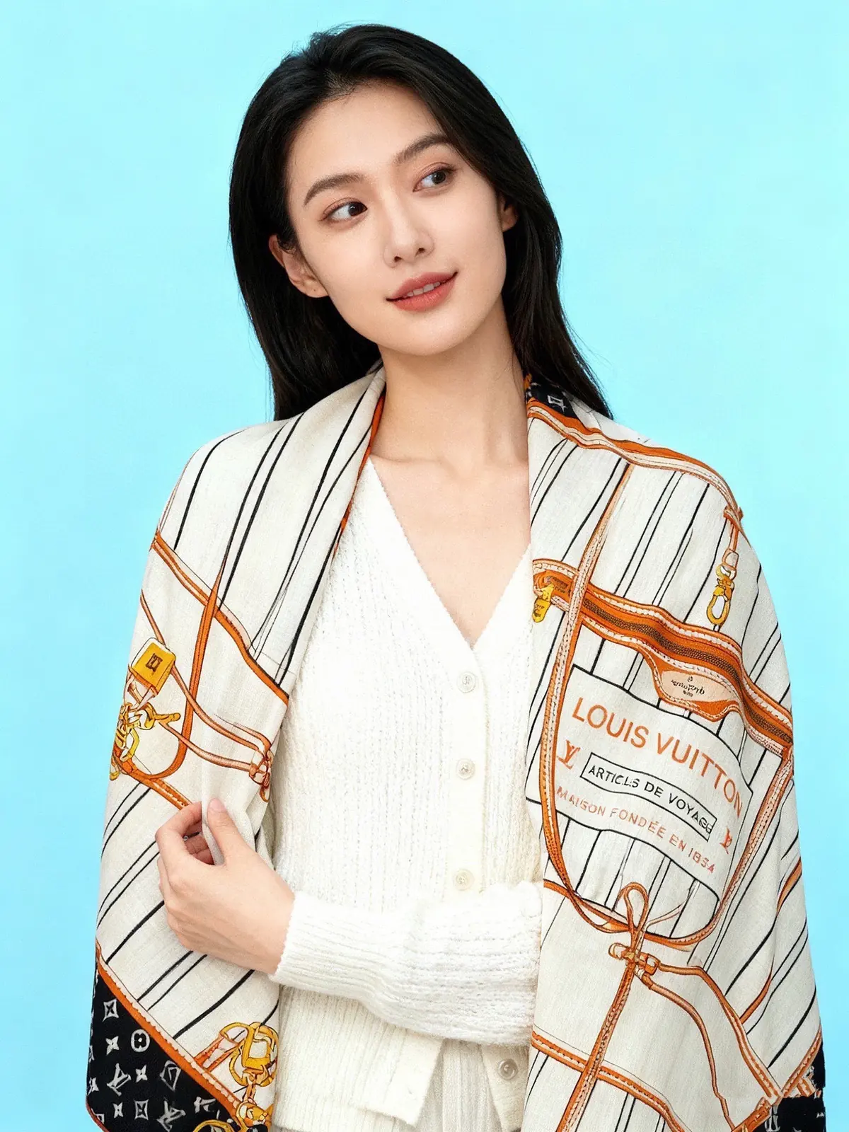 Scarf（围巾） Style Beige Scarf Lookbook Reference image 2