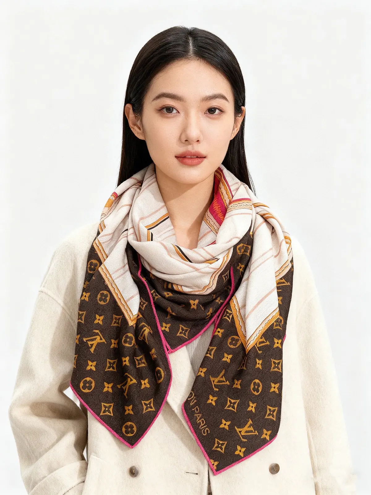 Scarf（围巾） Style Beige Scarf Lookbook Reference image 1
